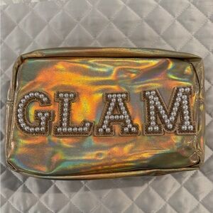 Gold Glam Iridescent Makeup Bag